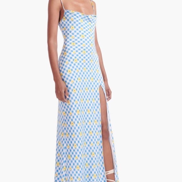 STAUD Dresses & Skirts - Bellamy Dress in Gingham Daisy Plaid